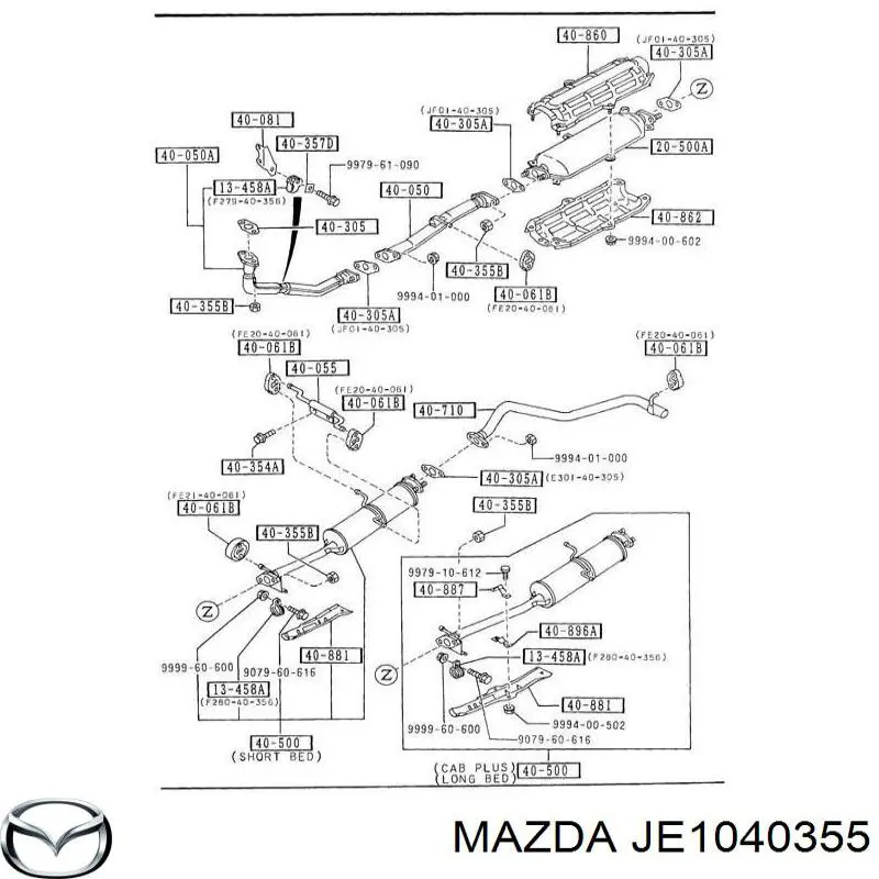 JE1040355 Mazda tuerca, colector de escape