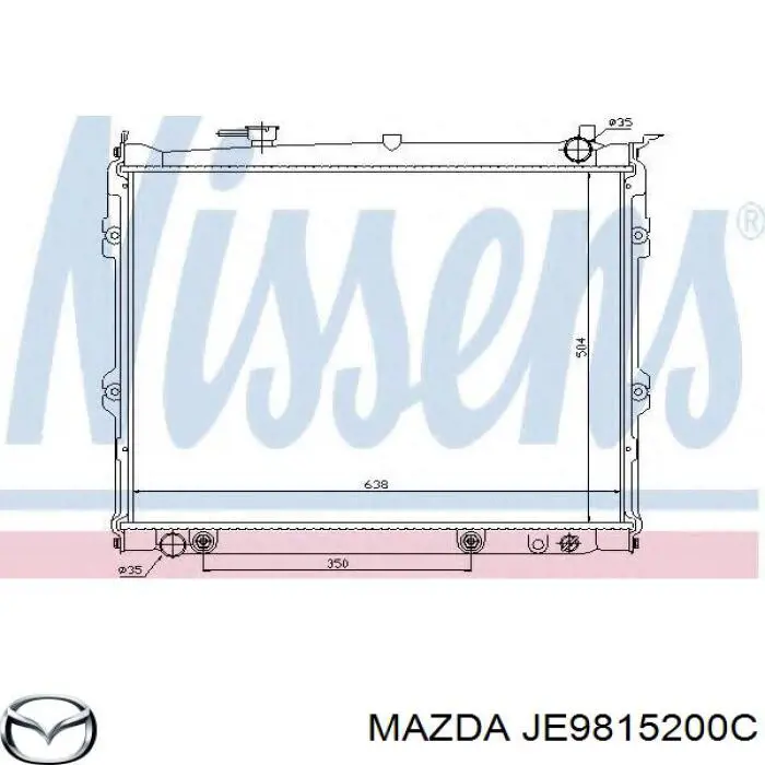 JE9815200C Mazda radiador refrigeración del motor