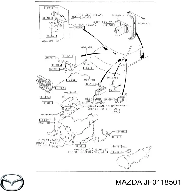 JF0118501 Mazda sensor de presión de aceite