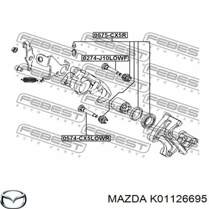 K01126695 Mazda pasador guía, pinza del freno trasera