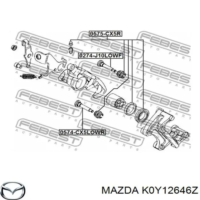 Kit de reparación, pinza de freno trasero Mazda K0Y12646Z precio, desde 11,13 EUR