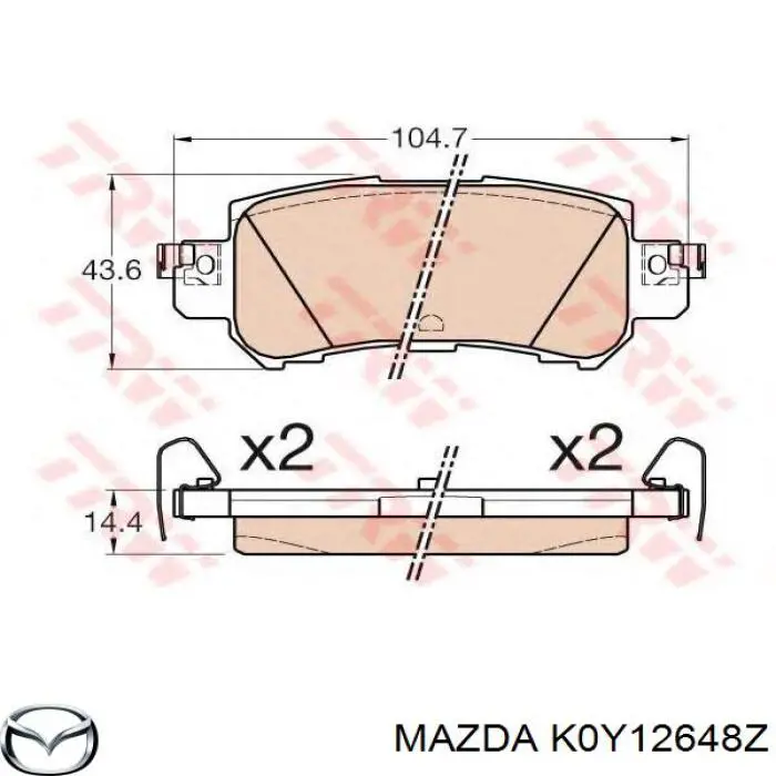 Pastillas traseras de freno Mazda K0Y12648Z precio, desde 24,94 EUR