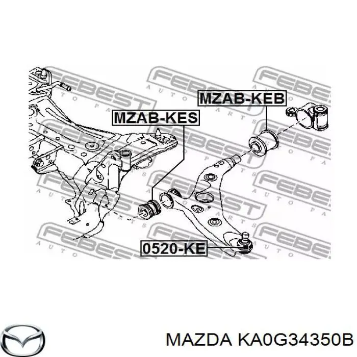 Brazo inferior izquierdo de la suspensión delantera Mazda KA0G34350B precio, desde 90,92 EUR
