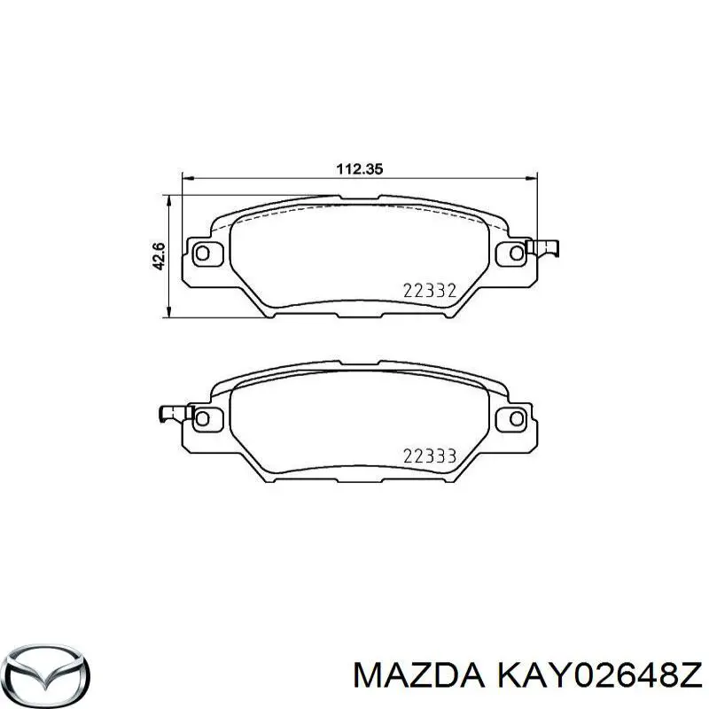 Comprar KAY02648Z Mazda Pastillas de freno traseras