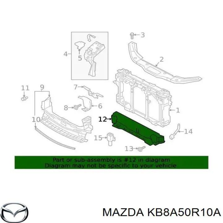 KB8A50R10A Mazda Persiana del radiador