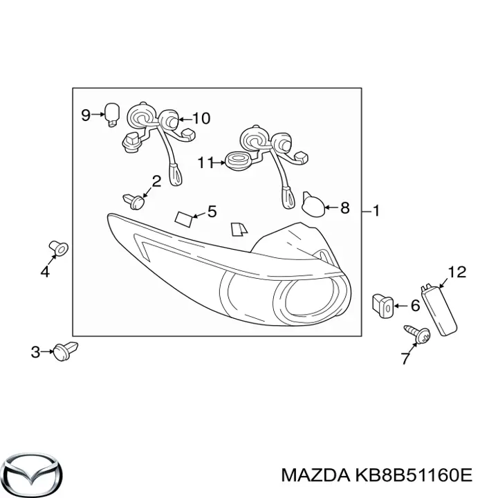 KB8B51160E Mazda Piloto trasero exterior izquierdo