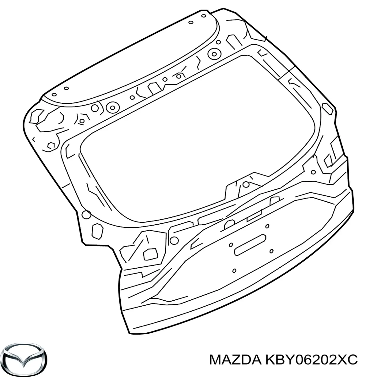 KBY06202XC Mazda puerta trasera de maletero (3/5a puerta trasera)