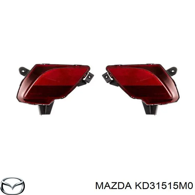 Reflector trasero izquierdo del parachoques KD31515M0 Mazda