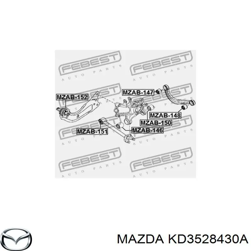 Buje de mangueta trasera Mazda KD3528430A precio, desde 13,00 EUR