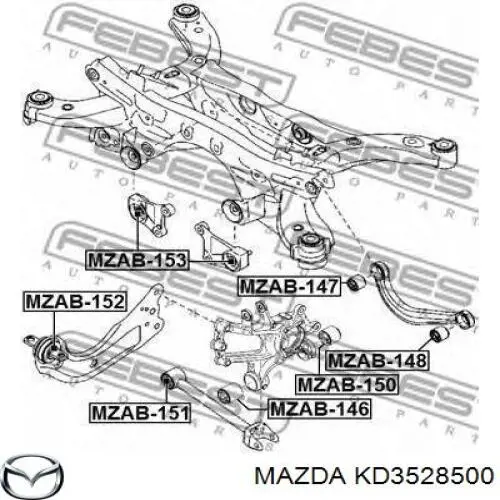 KD3528500 Mazda brazo de suspension trasera
