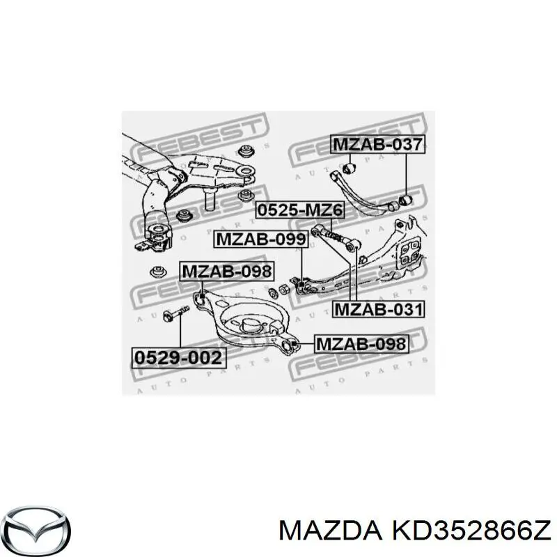 Perno interior del brazo de caída trasero Mazda KD352866Z precio, desde 8,20 EUR