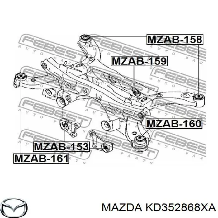 Soporte, diferencial eje trasero, derecho para Mazda CX-5 (KE)