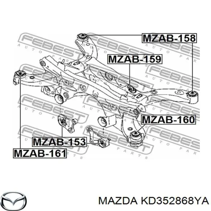 Soporte, diferencial eje trasero, izquierdo para Mazda CX-5 (KE)