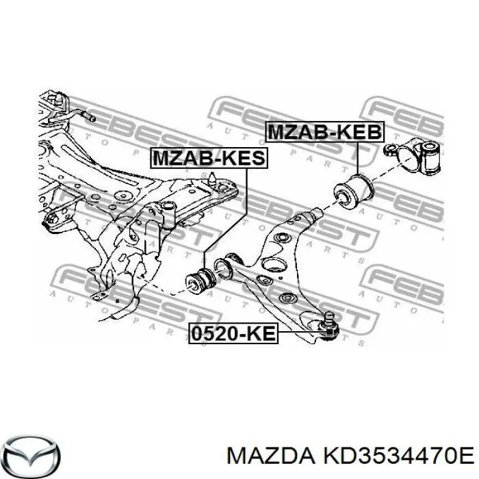 KD3534470E Mazda silentblock de suspensión delantero inferior