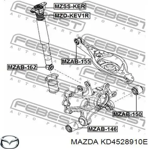 Amortiguador trasero KD4528910E Mazda