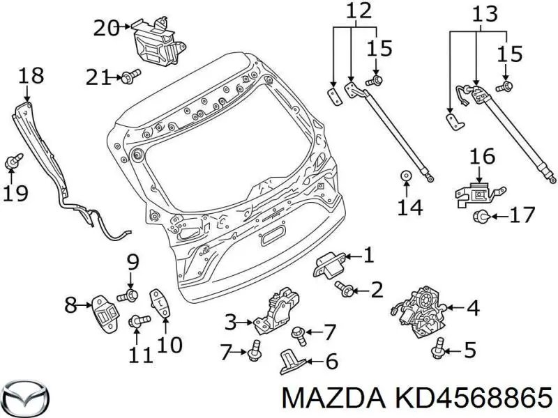 KD4568865 Mazda clips fijación, revestimiento puerta