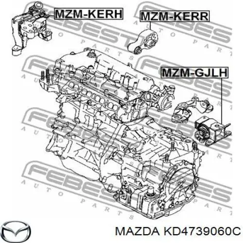 Comprar KD4739060C Mazda Soporte de motor derecho