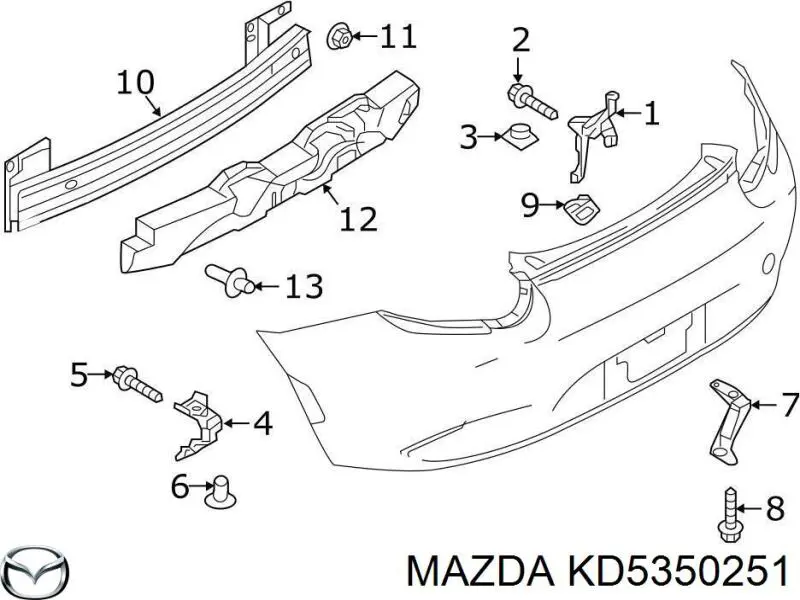 Soporte de parachoques trasero central para Mazda CX-5 (KE)