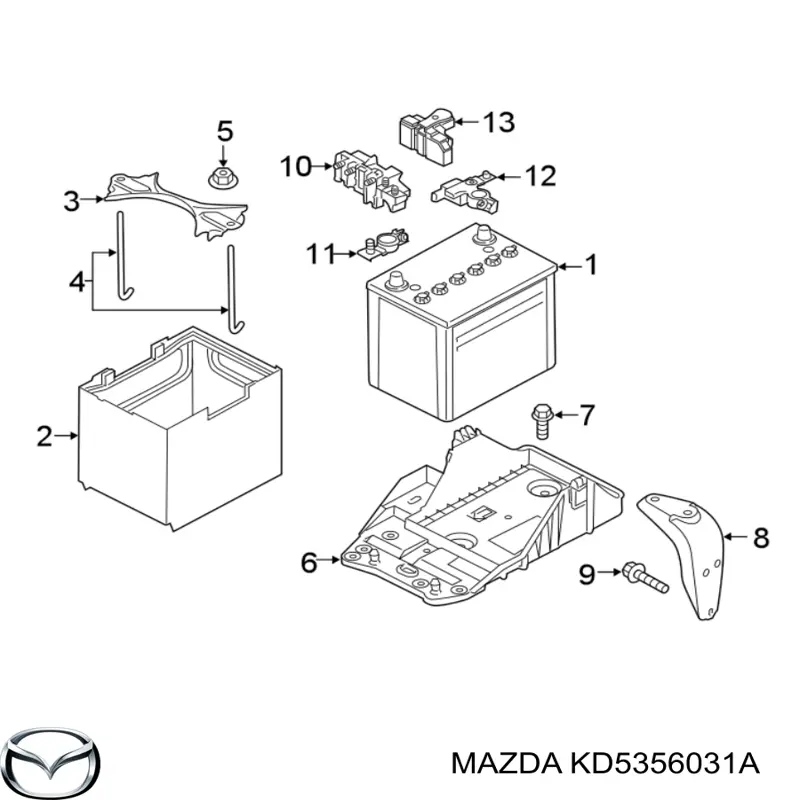 Soporte de batería Mazda KD5356031A precio, desde 11,75 EUR