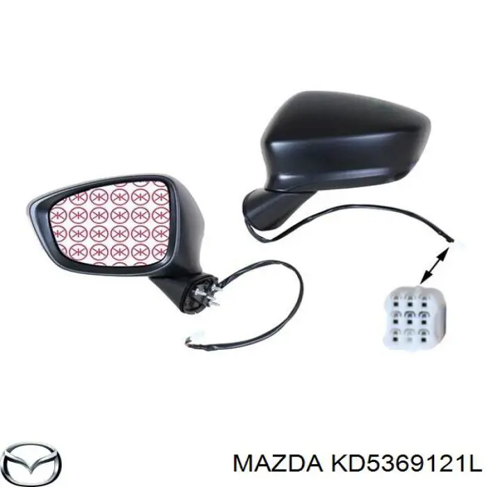 KD5369121L Mazda espejo retrovisor derecho