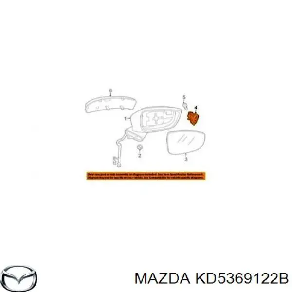 KD5369122B Mazda luz intermitente de retrovisor exterior derecho