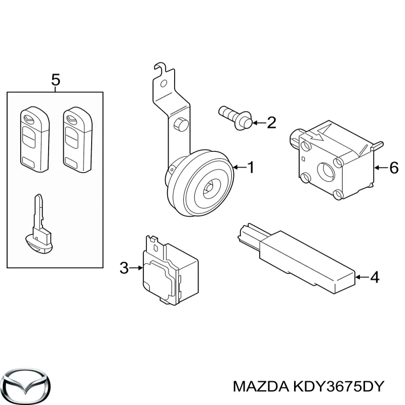 Llavero control de alarma Mazda KDY3675DY precio, desde 102,89 EUR