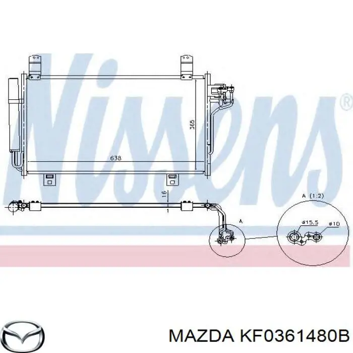 Comprar KF0361480B Mazda Condensador de aire acondicionado