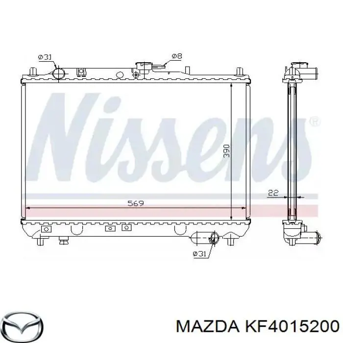 Água radiador Mazda KF4015200 precio, desde 434,07 EUR