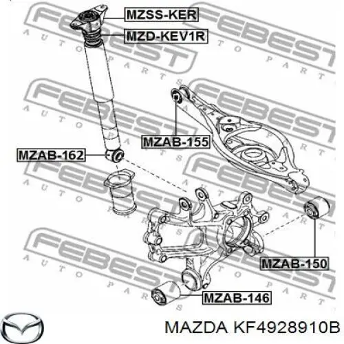 Amortiguador trasero KF4928910B Mazda