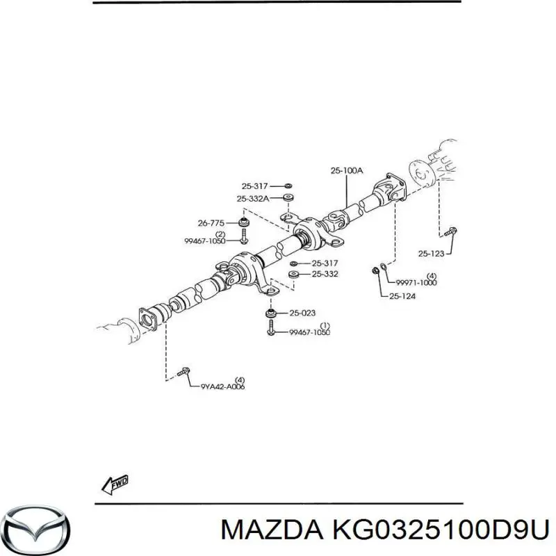 Cardán trasero Mazda KG0325100D9U precio, desde 299,04 EUR