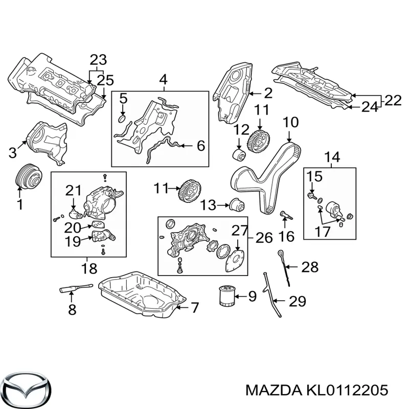 Correa de distribución Mazda KL0112205