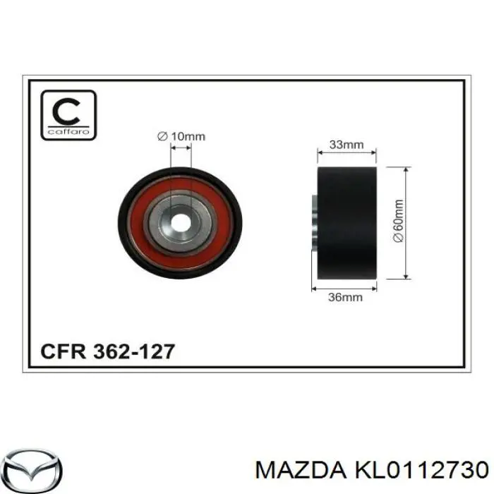 KL01-12-730 Mazda rodillo intermedio de correa dentada