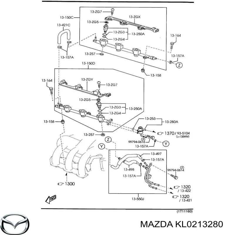 KL0213280 Mazda regulador de presión de combustible