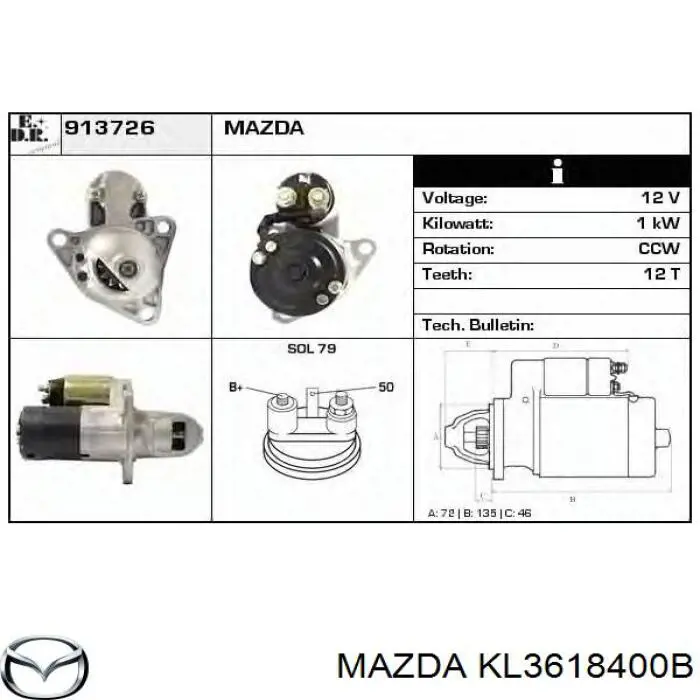 Comprar KL3618400 Mazda Motores de arranque