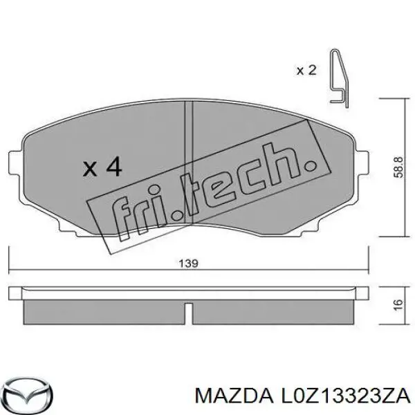 L0Z13323ZA Mazda pastillas de freno delanteras