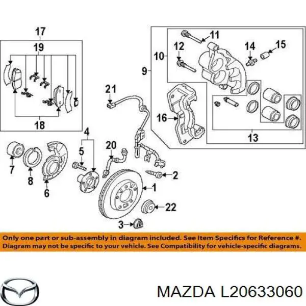 Buje de rueda delantero Mazda L20633060 precio, desde 37,67 EUR