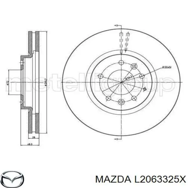 Disco de freno L2063325X Mazda