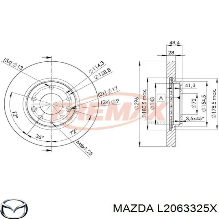 L2063325X Mazda Discos