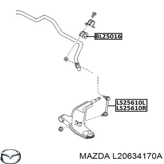 L20634170A Mazda Bieleta estabilizadora delantera izquierda
