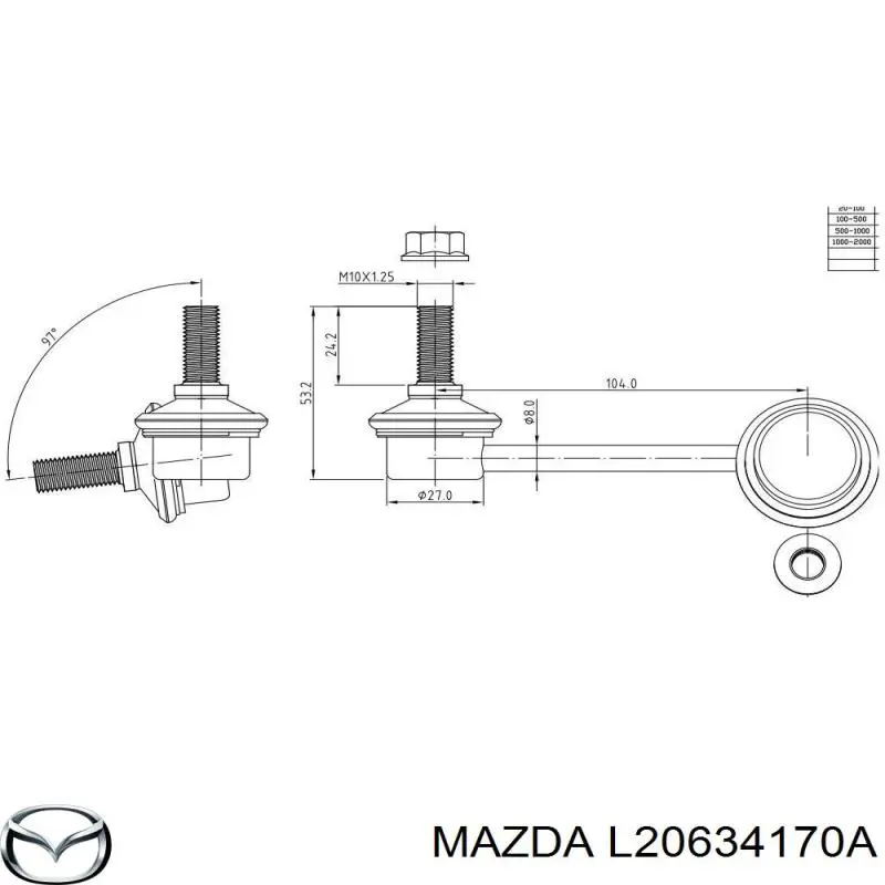 Comprar L20634170A Mazda Bieleta estabilizadora delantera izquierda