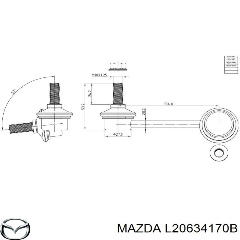 L20634170B Mazda barra estabilizadora delantera derecha