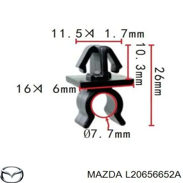 Comprar L20656652A Mazda Fijador del soporte del capó