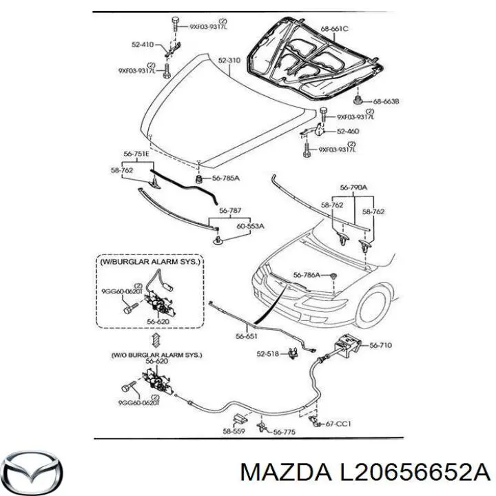 Capo De Bloqueo para Mazda CX-7 (ER)