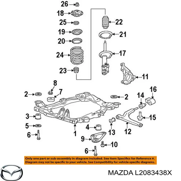 Comprar L2083438X Mazda Rodamiento de soporte del amortiguador delantero