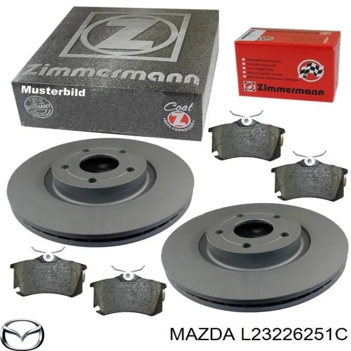 Disco de freno trasero L23226251C Mazda