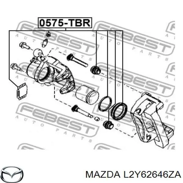 L2Y62646ZA Mazda juego de reparación, pinza de freno trasero