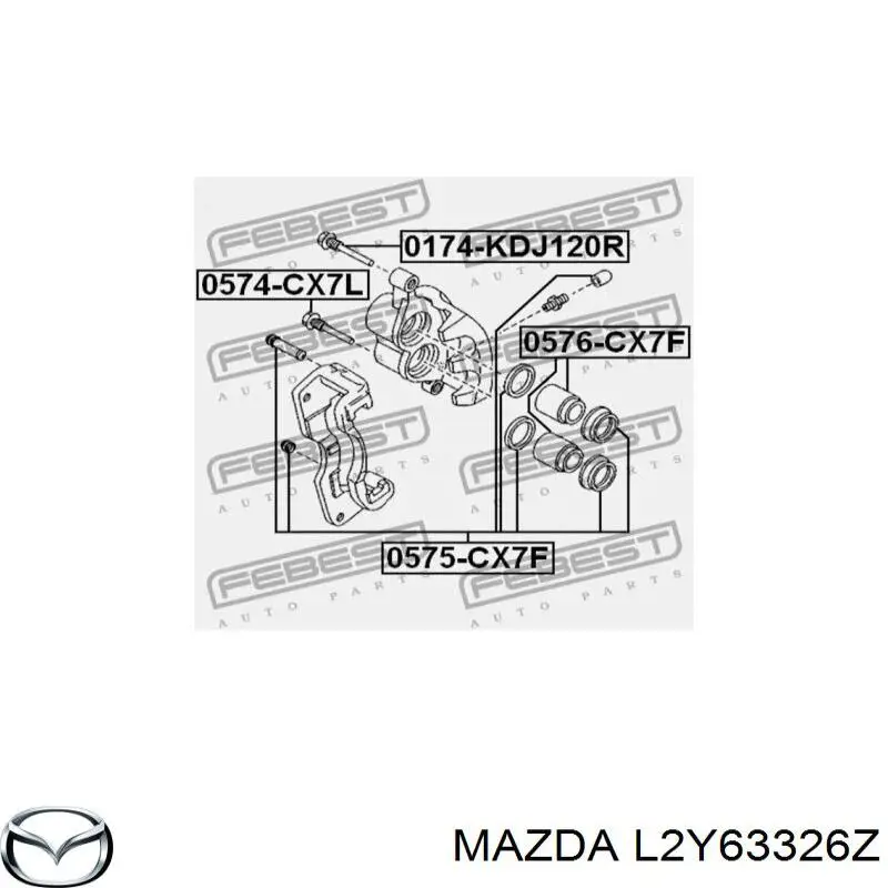 L2Y63326Z Mazda juego de reparación, pinza de freno delantero