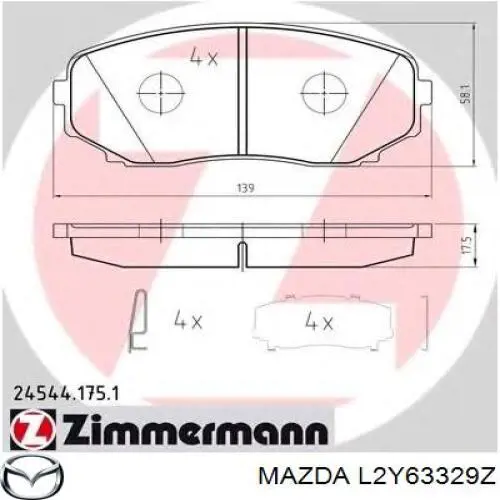 Pastillas freno delanteras Mazda L2Y63329Z precio, desde 24,53 EUR