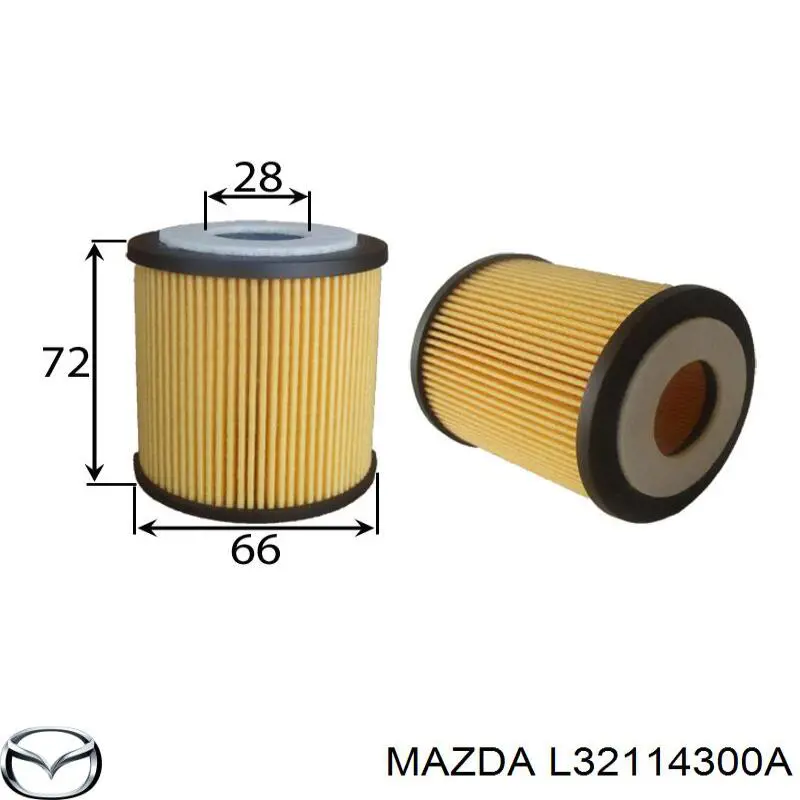 L32114300A Mazda filtro de aceite