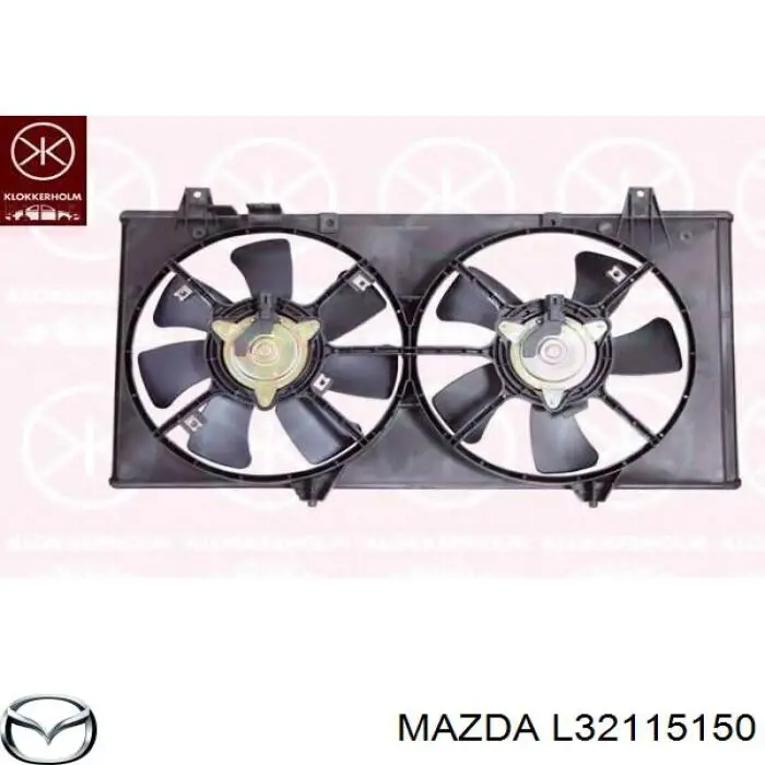 L32115150 Mazda difusor de radiador, ventilador de refrigeración, condensador del aire acondicionado, completo con motor y rodete